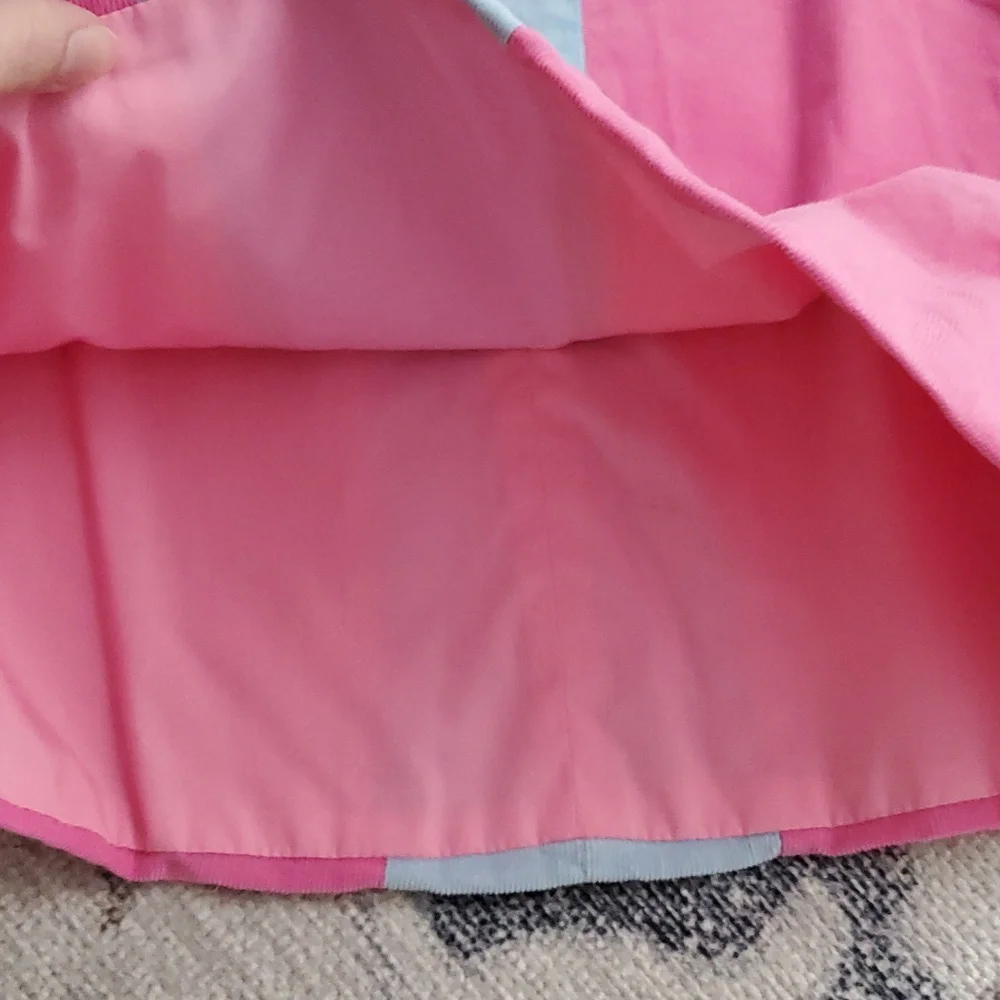 The Beaufort Bonnet Company Girls Pink And Blue Corduroy Jumper Dress Sz3T